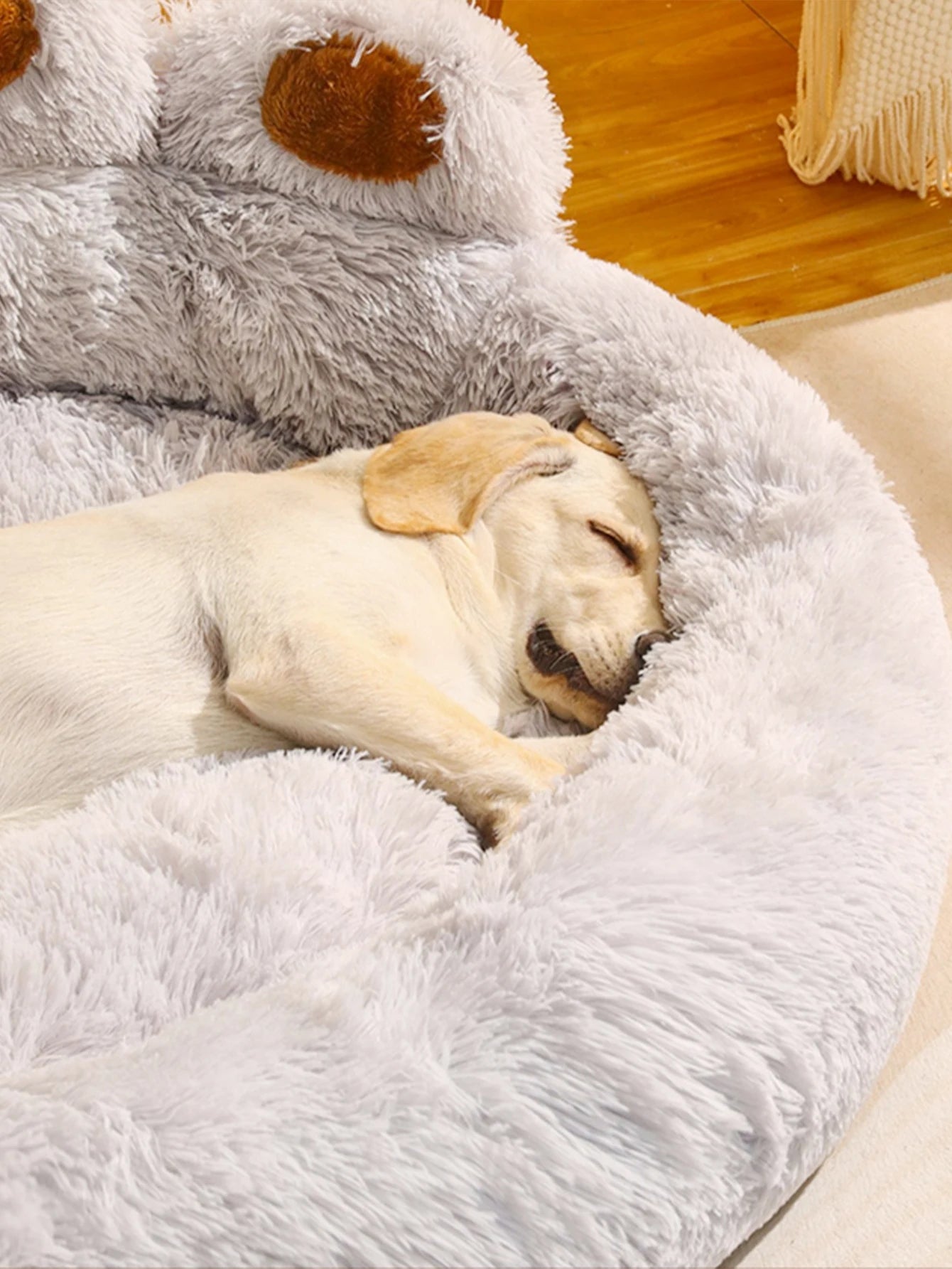 Lit moelleux en peluche pour chien et chat – Panier confortable et lavable – Grand coussin douillet pour un sommeil apaisé