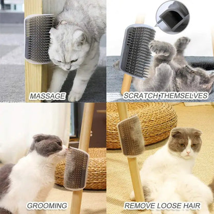 Peigne de massage pour chat, peigne pour animaux de compagnie, coin de Table, brosse à cheveux avec herbe-aux-chats, élimine le peigne, accessoires de soins pour chaton MyPetOnlyPlus