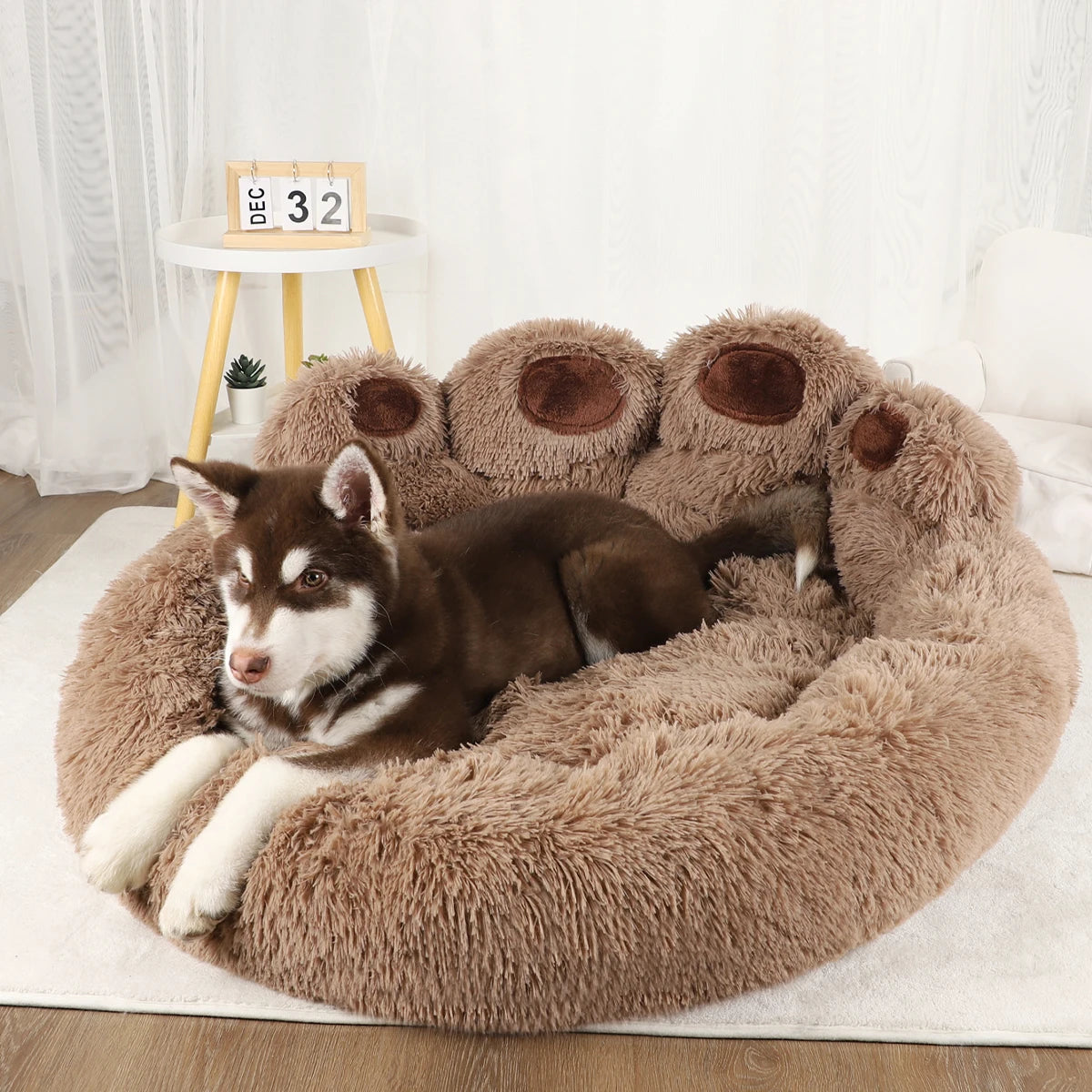 Lit moelleux en peluche pour chien et chat – Panier confortable et lavable – Grand coussin douillet pour un sommeil apaisé