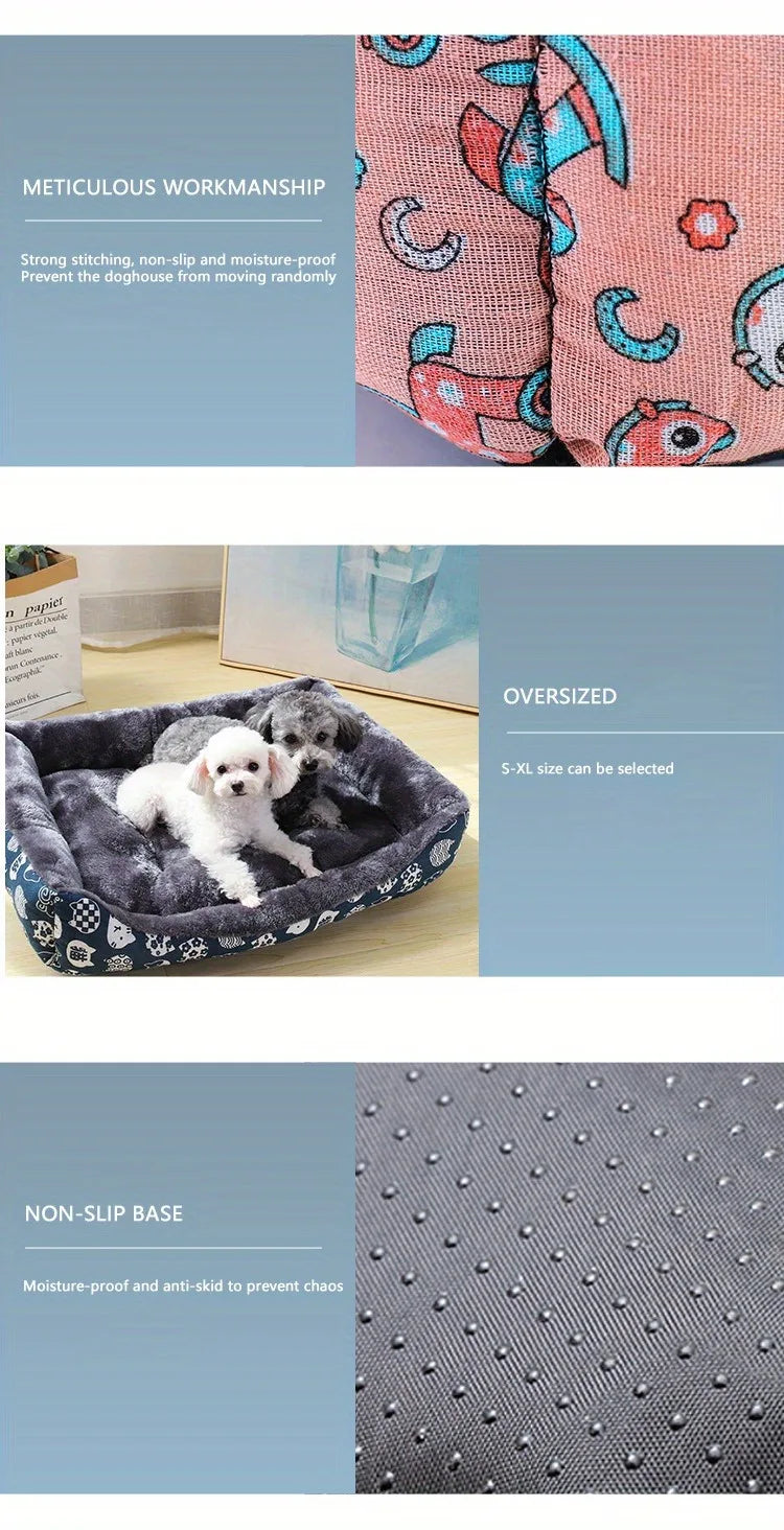 Lit confortable pour chien et chat – Panier moelleux et coussin doux – Idéal pour petits, moyens et grands animaux