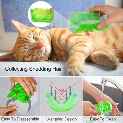 Peigne de massage pour chat, peigne pour animaux de compagnie, coin de Table, brosse à cheveux avec herbe-aux-chats, élimine le peigne, accessoires de soins pour chaton MyPetOnlyPlus