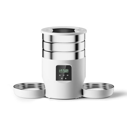 Distributeur automatique de Nourriture intelligent 4,5L – WiFi ou bouton programmable – Deux bols en acier inoxydable, alimentation à distance pour chats et chiens