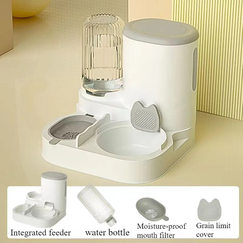 Distributeur automatique pour chats et chiens – Eau et nourriture intégrés – Bol multifonction pratique et hygiénique