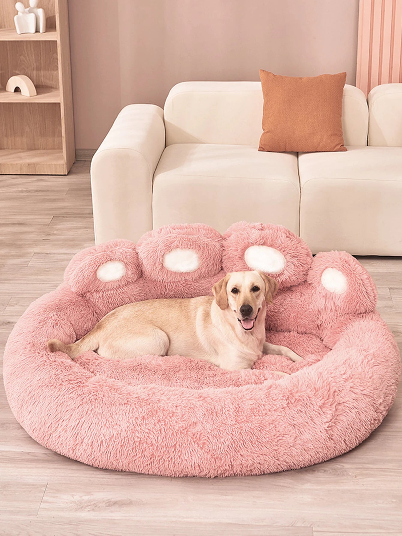 Lit moelleux en peluche pour chien et chat – Panier confortable et lavable – Grand coussin douillet pour un sommeil apaisé