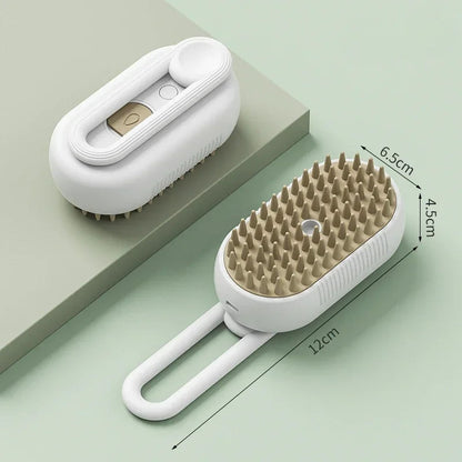 Brosse de Énergie à Vapeur 3 en 1 pour Chat et Chien, Peigne Pliable et Rotatif à un Bouton, Idéal pour le Bain et l'Épilation des Poils MyPetOnlyPlus