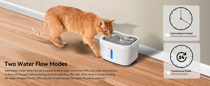 Fontaine d'eau automatique pour animaux de compagnie avec capteur de poids en acier inoxydable, connexion sans fil, chat, cage, 84oz, 2,5 l MyPetOnlyPlus