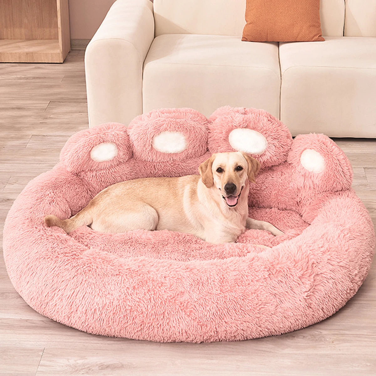 Lit moelleux en peluche pour chien et chat – Panier confortable et lavable – Grand coussin douillet pour un sommeil apaisé