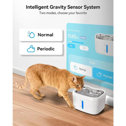 Fontaine d'eau automatique pour animaux de compagnie avec capteur de poids en acier inoxydable, connexion sans fil, chat, cage, 84oz, 2,5 l MyPetOnlyPlus