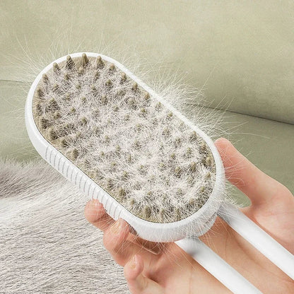 Brosse de Énergie à Vapeur 3 en 1 pour Chat et Chien, Peigne Pliable et Rotatif à un Bouton, Idéal pour le Bain et l'Épilation des Poils MyPetOnlyPlus