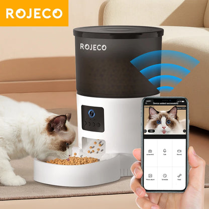 Distributeur automatique de nourriture 3L avec caméra – WiFi rechargeable, programmation et alimentation à distance – Idéal pour chats et chiens