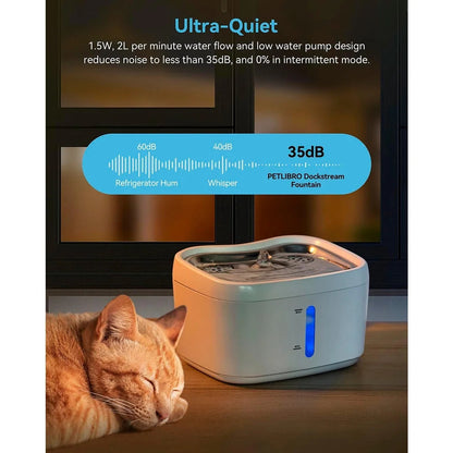 Fontaine d'eau automatique pour animaux de compagnie avec capteur de poids en acier inoxydable, connexion sans fil, chat, cage, 84oz, 2,5 l MyPetOnlyPlus