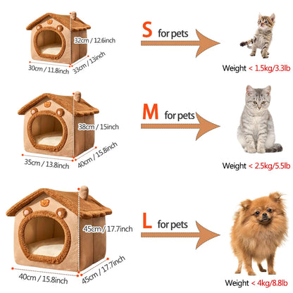 Maison pliable pour animaux – Grotte confortable et lavable pour chats et petits chiens – Idéale pour un repos douillet