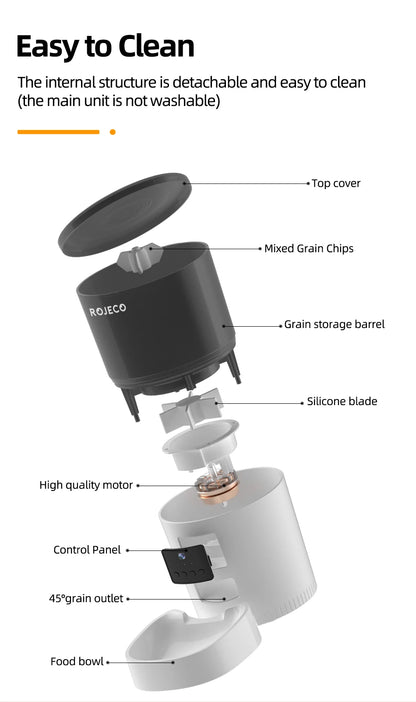 Distributeur automatique de nourriture 3L avec caméra – WiFi rechargeable, programmation et alimentation à distance – Idéal pour chats et chiens