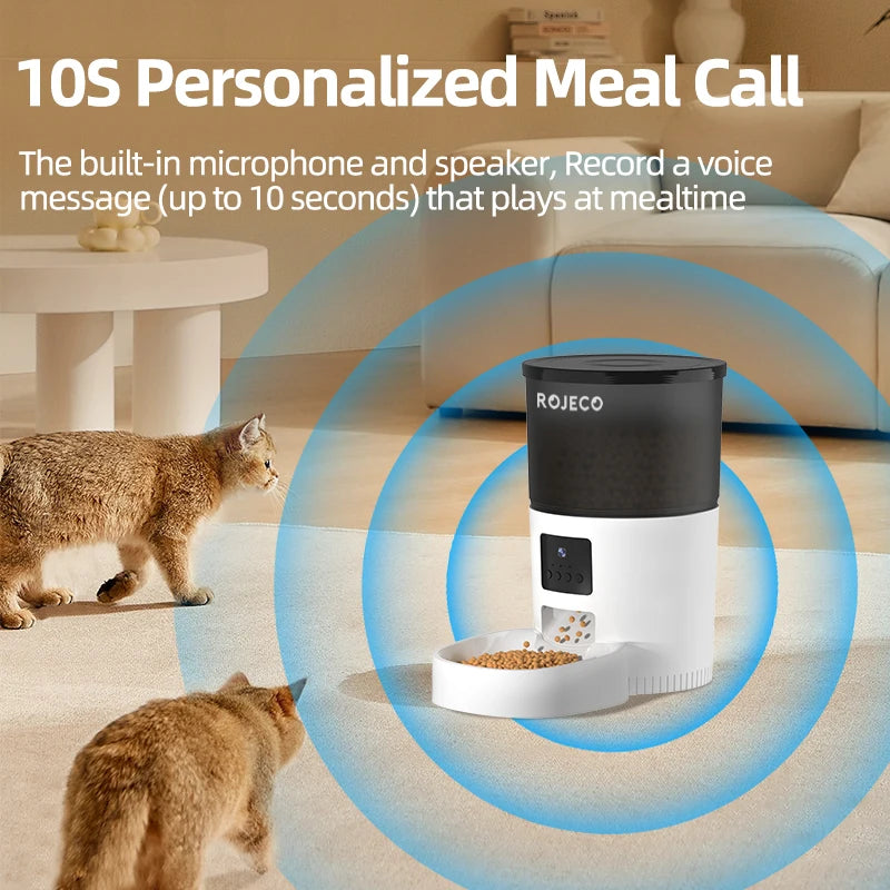 Distributeur automatique de nourriture 3L avec caméra – WiFi rechargeable, programmation et alimentation à distance – Idéal pour chats et chiens