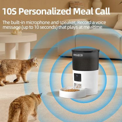 Distributeur automatique de nourriture 3L avec caméra – WiFi rechargeable, programmation et alimentation à distance – Idéal pour chats et chiens