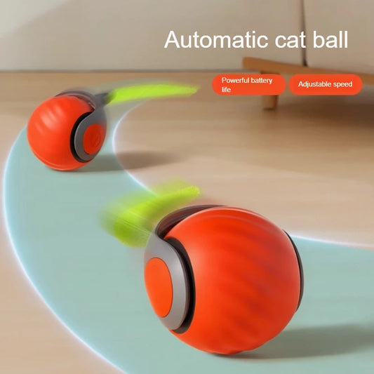 **Jouet Interactif pour Chat - Balle Roulante Automatique avec Fausse Queue | Jouet Intelligent Rechargeable USB pour Stimulation et Entraînement**