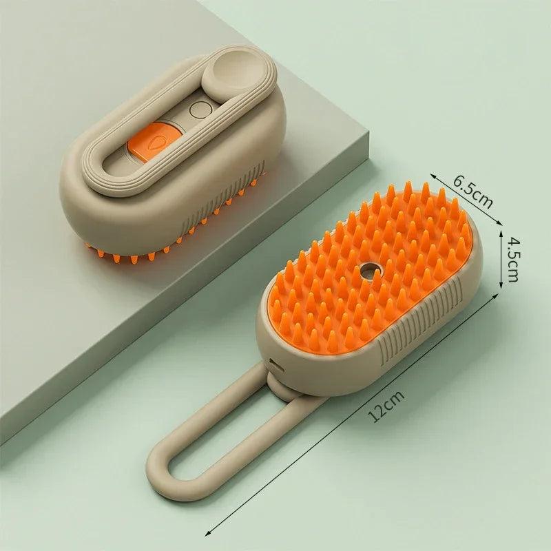 Brosse de Énergie à Vapeur 3 en 1 pour Chat et Chien, Peigne Pliable et Rotatif à un Bouton, Idéal pour le Bain et l'Épilation des Poils MyPetOnlyPlus