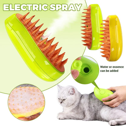 Pulvérisateur électrique 3 en 1 pour chat et chien, brosse à vapeur, outil de toilettage pour animaux de compagnie, pulvérisateurs électriques, peignes de massage MyPetOnlyPlus