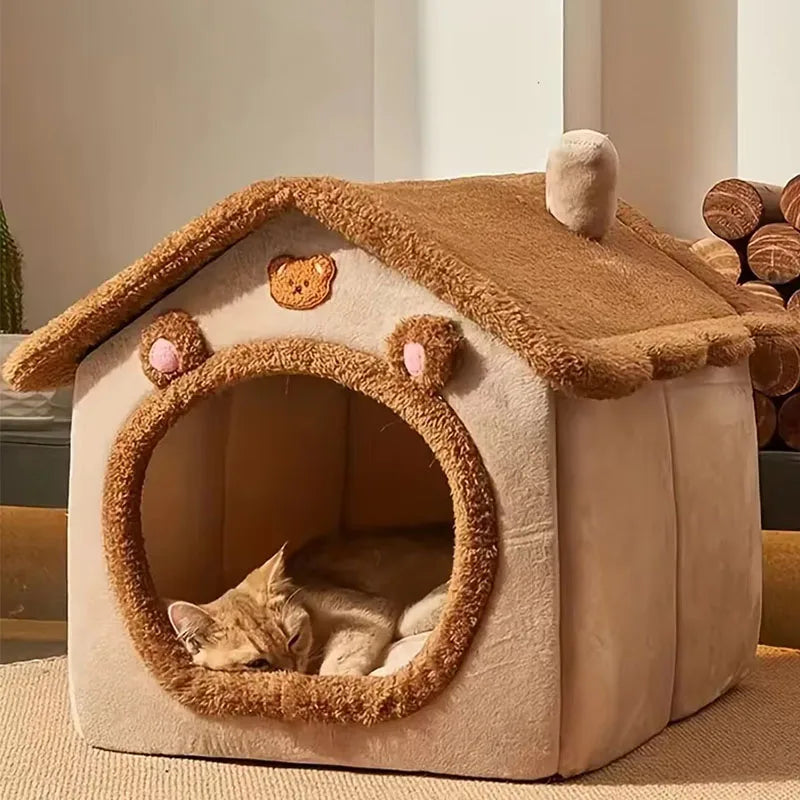 Maison pliable pour animaux – Grotte confortable et lavable pour chats et petits chiens – Idéale pour un repos douillet